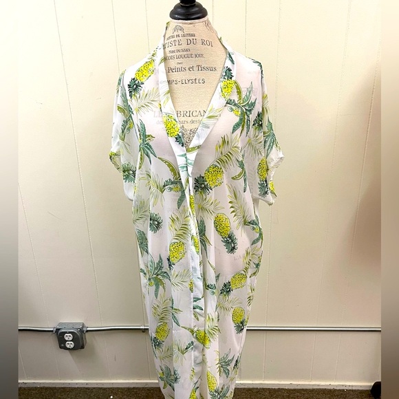 JC Sunny pineapple print coverup - Picture 1 of 6